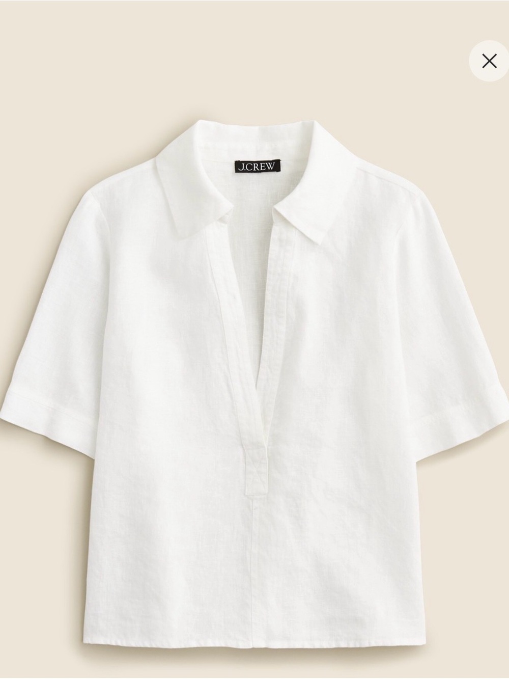 J.Crew Women's White Linen Bungalow Popover